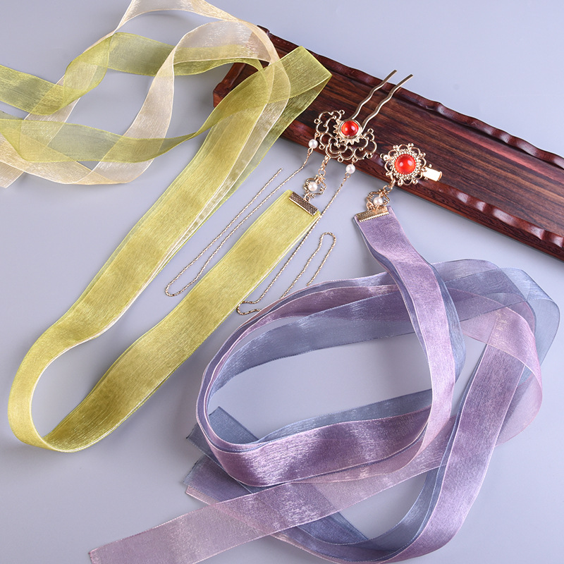 古风发带流苏飘带汉服丝带后压头饰 古装发饰发钗发夹女边夹发绳