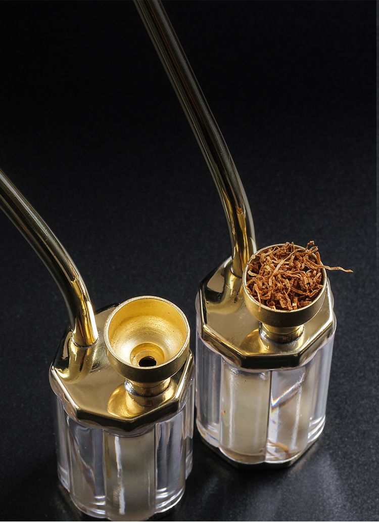 水烟壶便携烟斗水烟壶带锅两用铜烟锅老式烟嘴水烟壶烟丝烟袋过滤