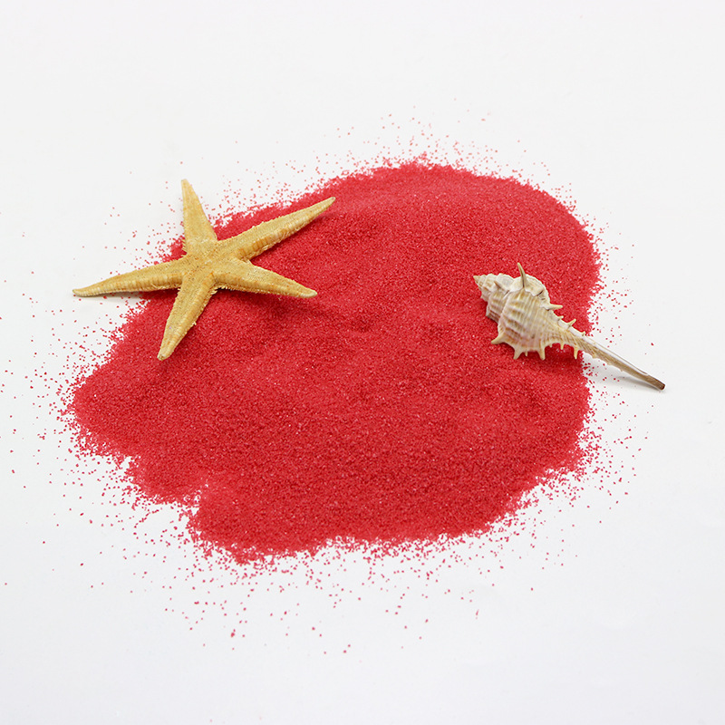 500克diy造景沙装饰沙红色细沙子奠基彩砂石英砂鱼缸底沙红色彩砂