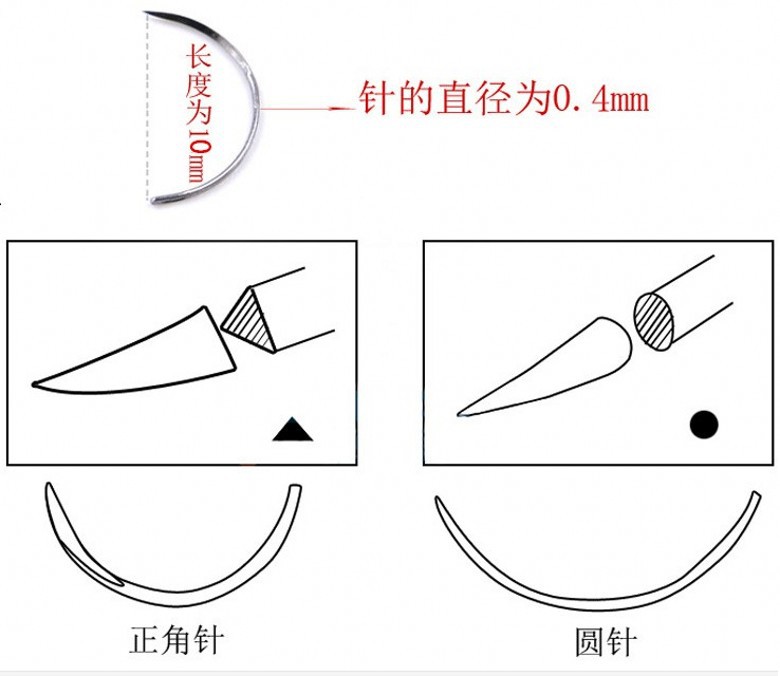 医用缝合针外科手术缝针三角针美容整形切眉针埋线针双眼皮缝合针