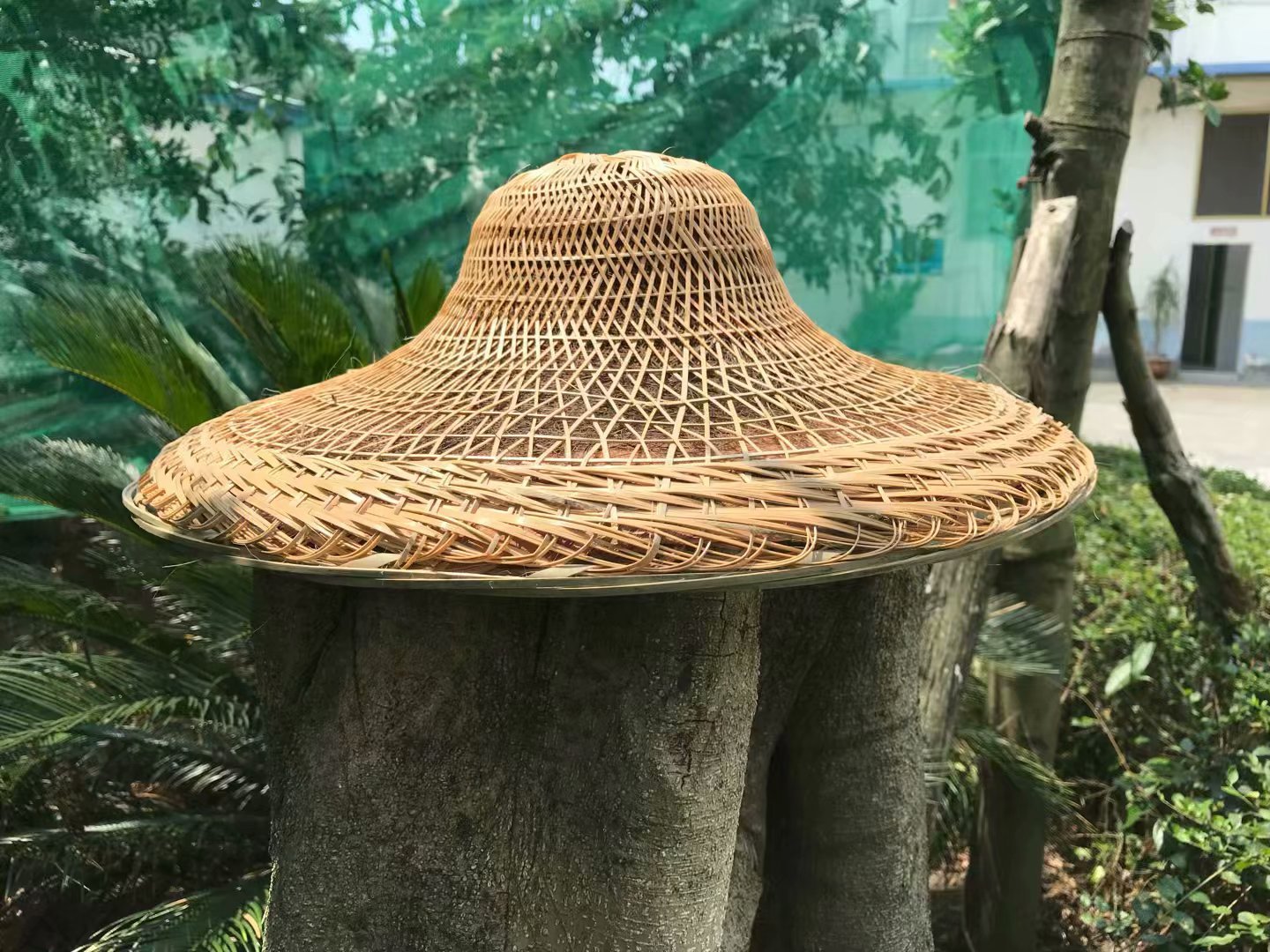 棕斗笠手工竹编夹棕树皮帽子舞蹈道具农家乐装修装饰特色表演竹丝
