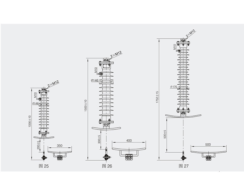 外间隙避雷器35kv110kv避雷器(yh)hy5cx-42/120线路有间隙避雷器