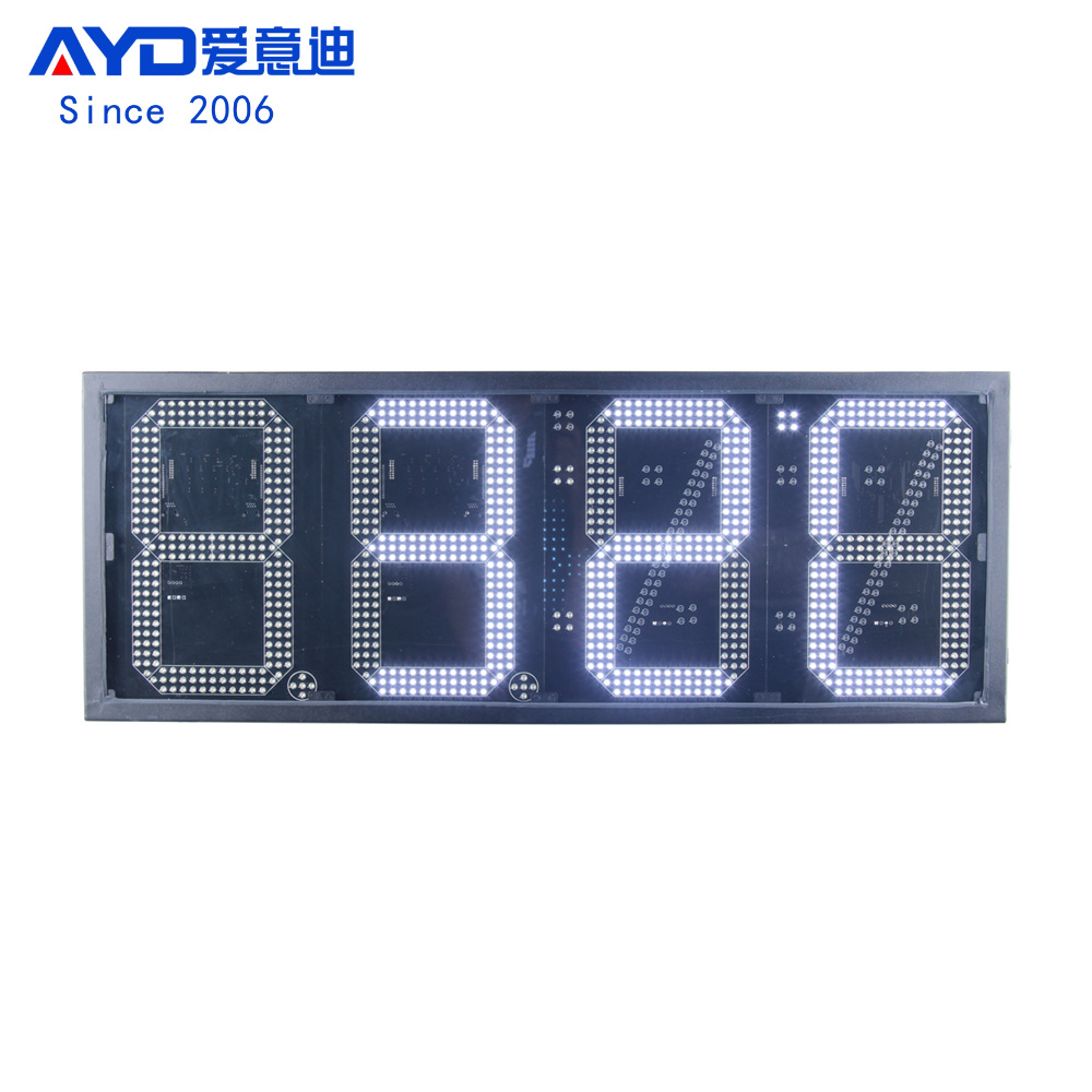 超高亮led数字电子钟显示屏 12寸白色led时间温度显示屏自动切换
