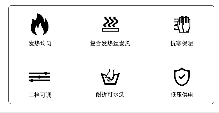 5v单控一拖四复合发热丝发热片服装电加热片马甲背心防水发热布