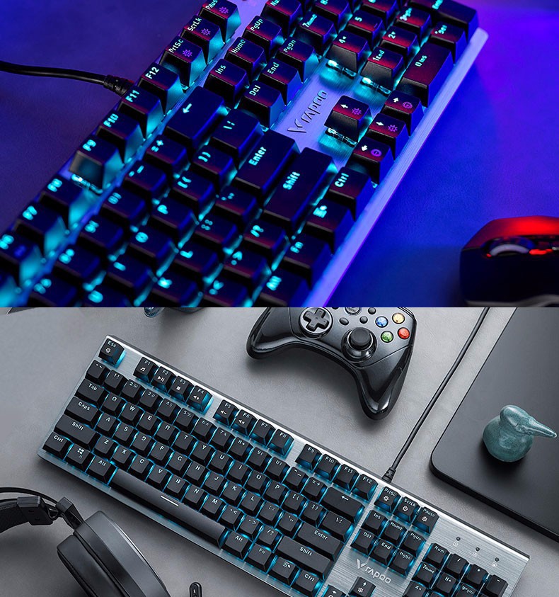 rapoo/雷柏v530有线机械键盘电竞游戏可水洗背光台式电脑笔记本用