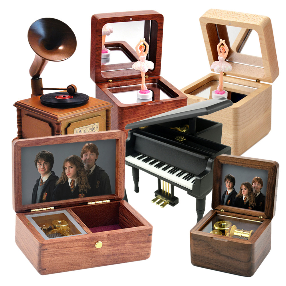 日本sankyo机芯 哈利波特音乐盒 镀金发条八音盒送男女友生日礼物