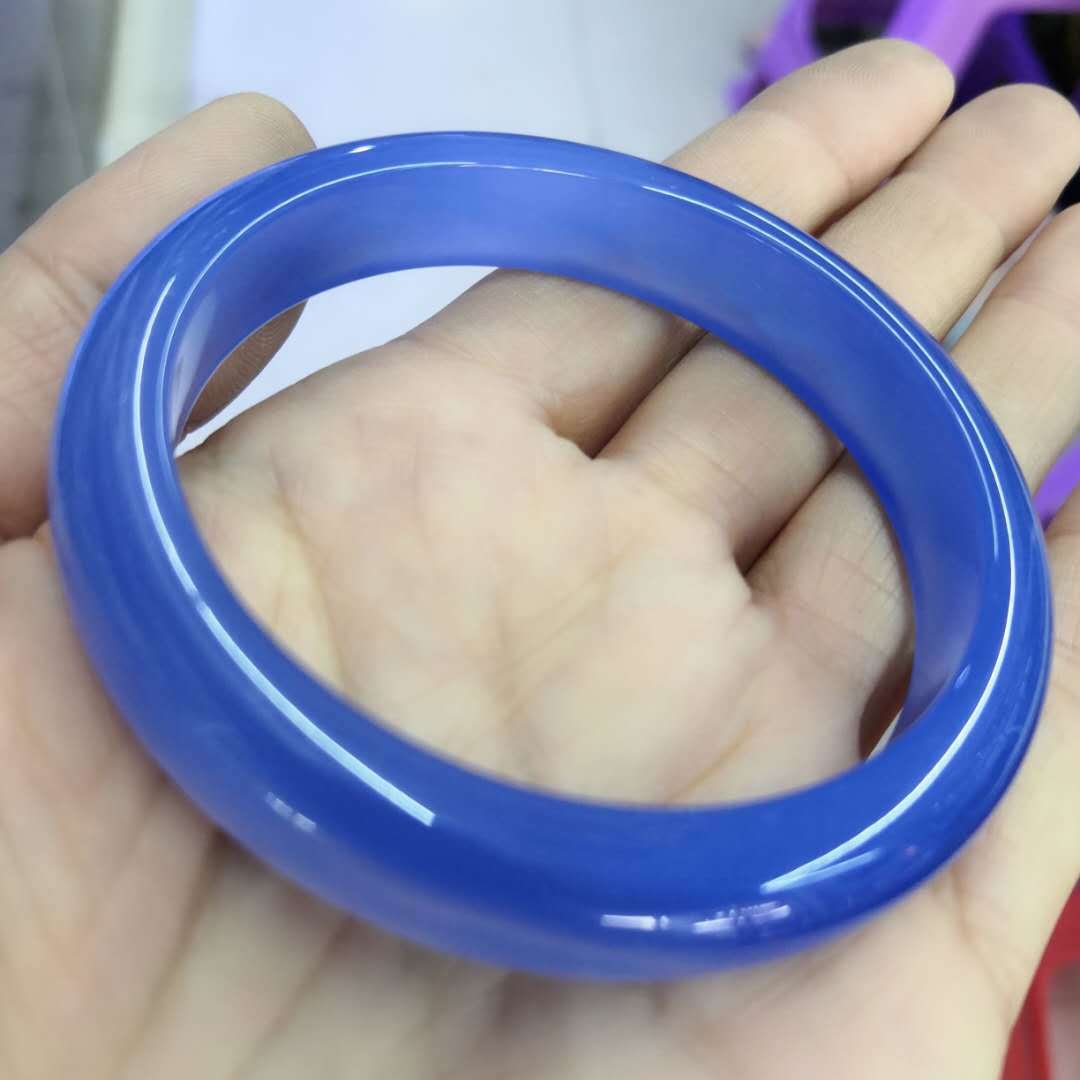 一件代发冰润时尚荧光土耳其蓝玉髓手镯时尚民族风配饰蓝玉髓批发