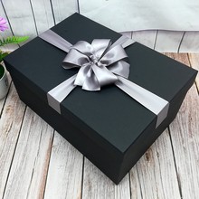 高档黑色50cm超大礼品盒长方形礼盒婚纱西装礼物包装盒定做印logo