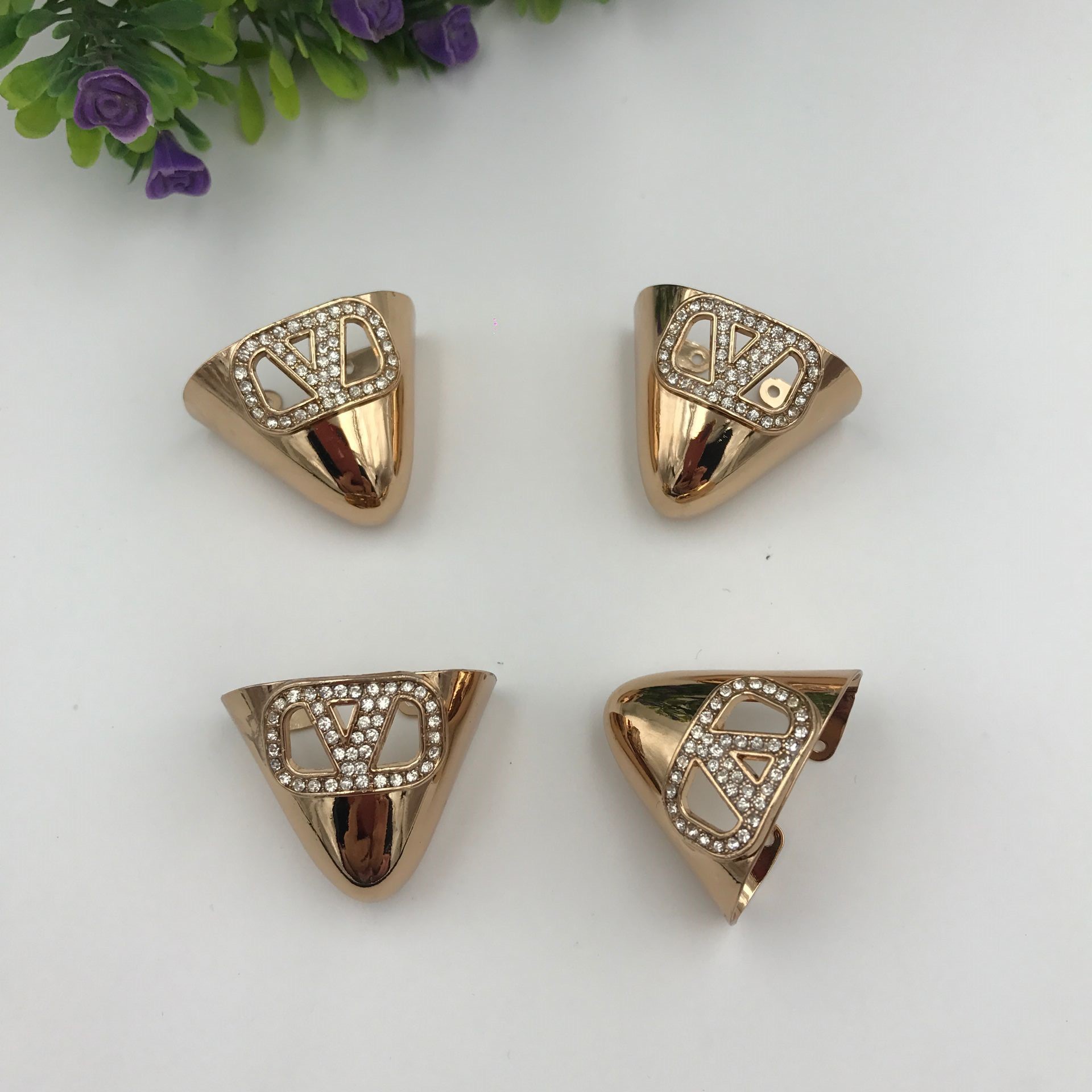 2020新款金属鞋包头 三角孔鞋尖头 金属长方形鞋扣 高跟鞋鞋头