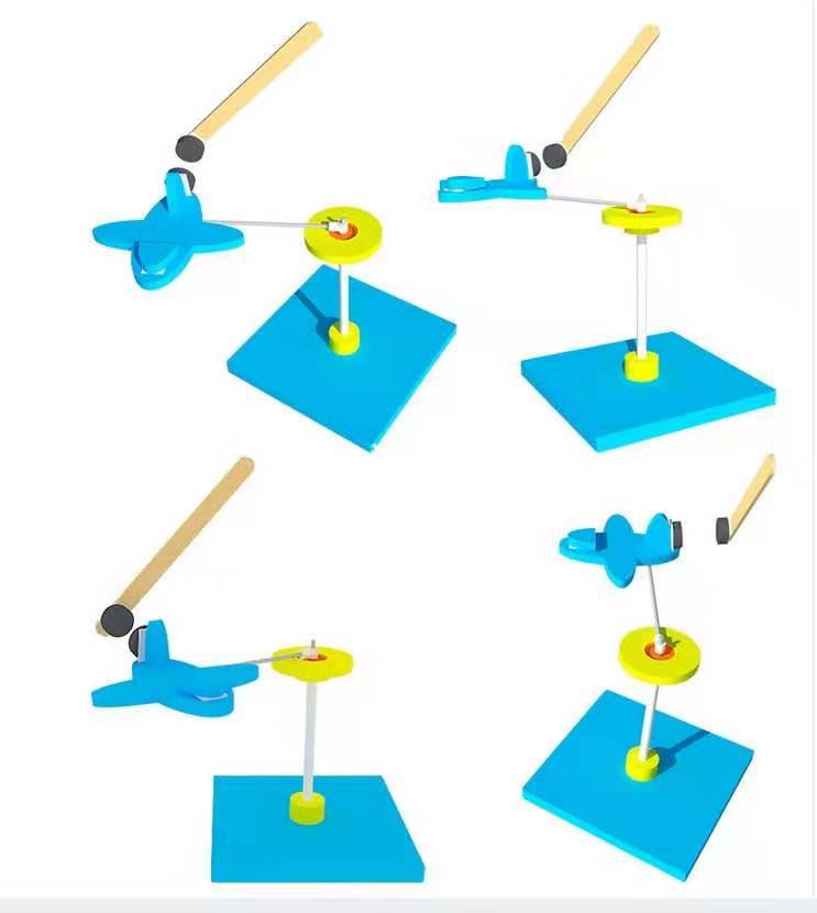 diy磁力旋转飞机 科技小制作发明学生科学实验材料手工科普器材