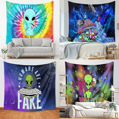 挂毯ins背景布挂布迷幻挂毯波西米亚挂毯外星人挂毯北欧tapestry