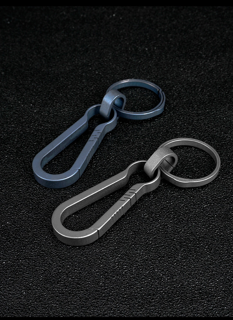 钥匙扣tc4钛合金按压弹力男女用汽车简约钥匙圈环新款产品1件代发