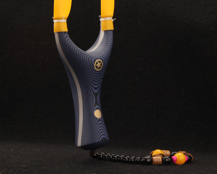 数控g10贴片钛钢五星飞虎弹弓 花瓶口g10花瓶口飞虎叉扁皮弹弓