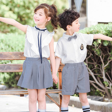 幼儿园园服2020夏季新款小学生校服男童女童英伦风夏装短袖班服