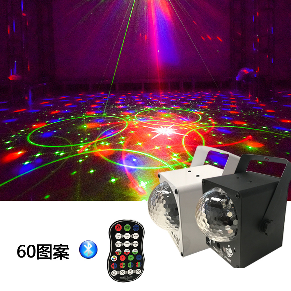 60图案蹦迪音箱激光灯魔球灯dj声控舞台灯光ktv酒吧圣诞投影灯