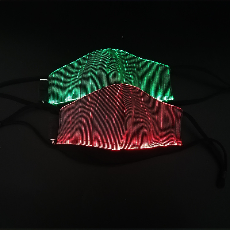 led发光口罩电音酒吧蹦迪派对气氛口罩 发光光纤背包发光光纤
