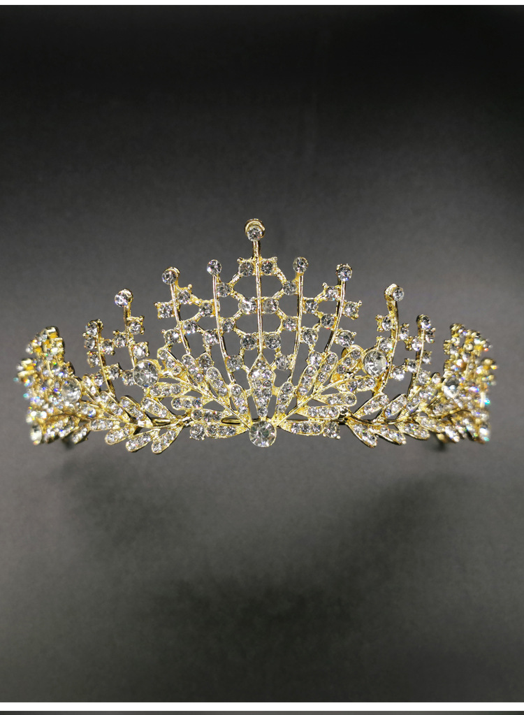 cq新款新娘皇冠头饰 2021跨境热销水钻巴洛克女皇冠 婚庆礼服配饰