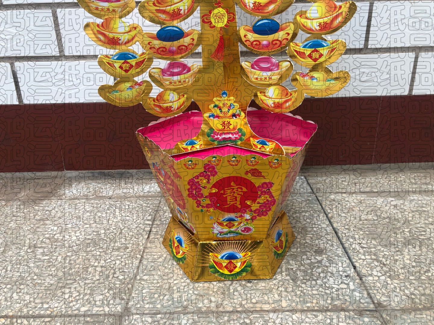 河北 殡葬用品 纸活花圈 新款卡纸 大号摇钱树 树-阿里巴巴