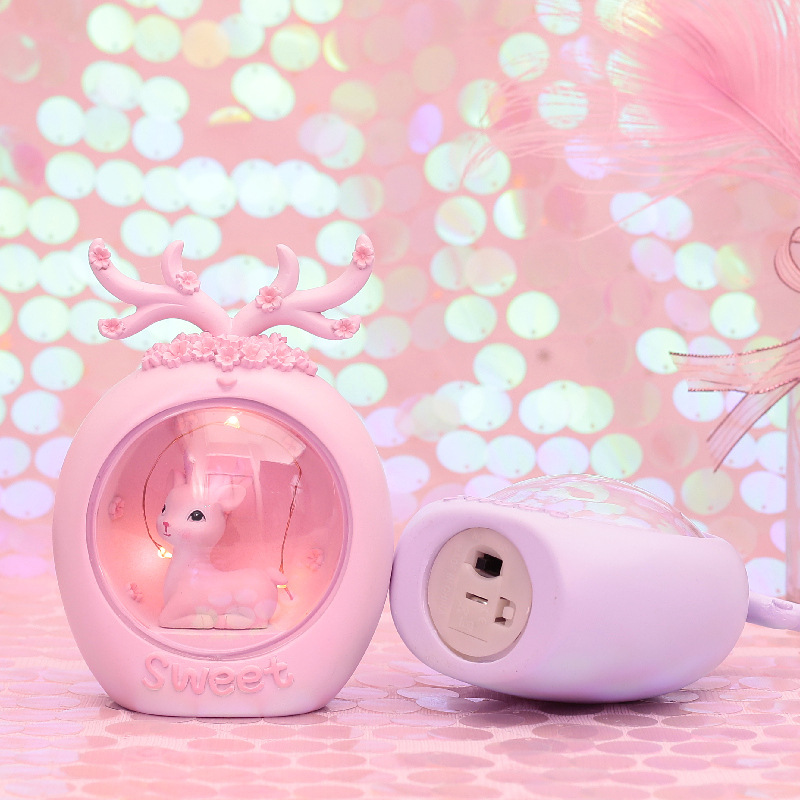 少女心房间一鹿有你幻彩星星灯儿童卧室小夜灯送女生生日地摊礼物