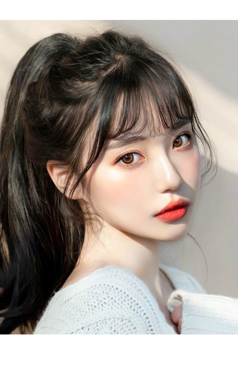 真发刘海空气刘海假发片女超薄齐刘海无痕修脸自然网红假刘海