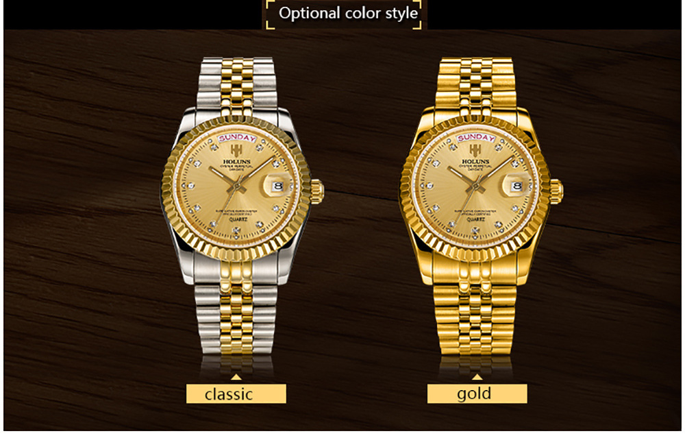 豪伦诗holuns 蚝式恒动 商务休闲男士手表 外贸热卖石英机芯腕表