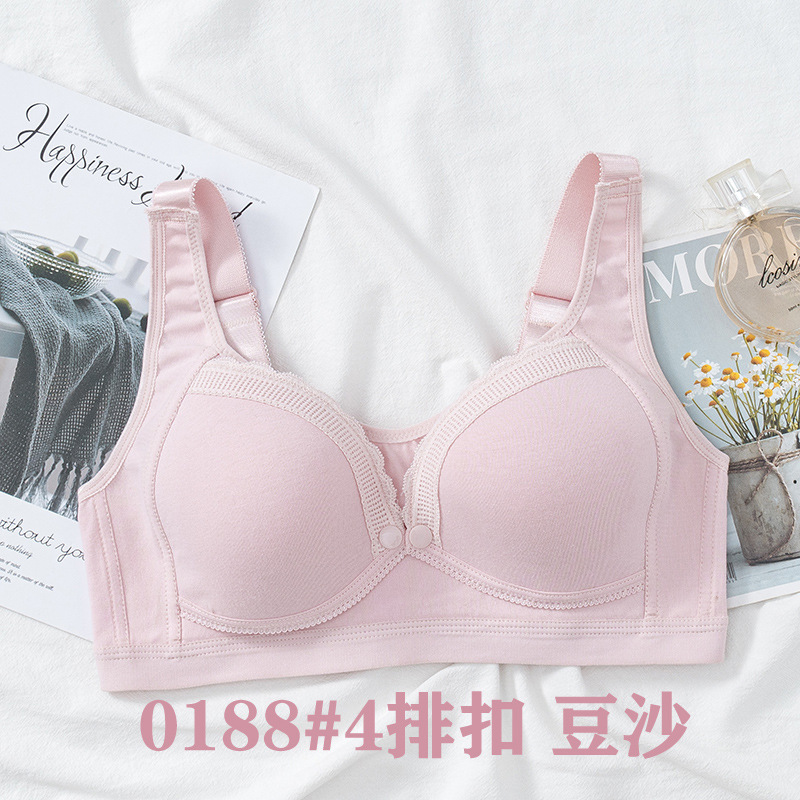 Pure Cotton Nursing Bra Large Size without Steel Ring Maternity Underwear Front Buckle Nursing Breathable Maternity Tube Top Bra Thin