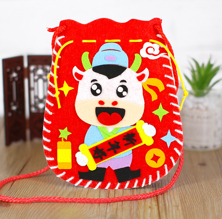 春节新年福袋diy手工制作背包儿童幼儿园不织布创意益智玩具礼物