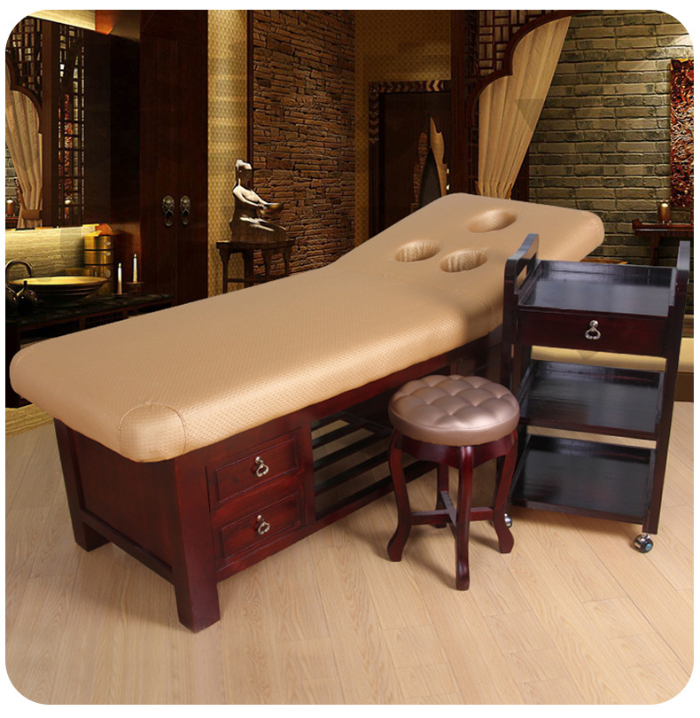 推拿按摩床_spa推拿按摩床 家用推拿折叠理疗床 带胸洞纹绣 - 阿里巴