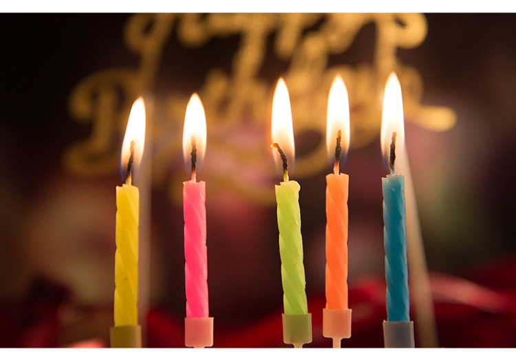 蜡烛批发成人生日蜡烛 儿童蛋糕用蜡烛螺纹彩色小巧可爱 生日派对