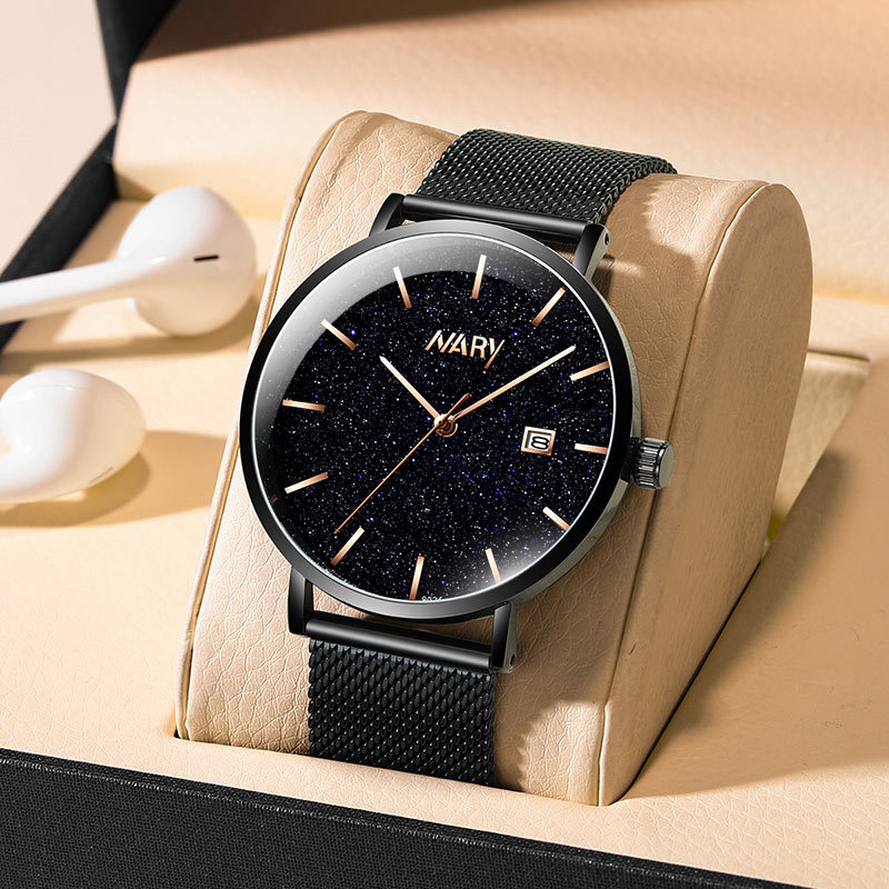 耐瑞/nary 新款男士石英商务时尚手表简约休闲防水腕表一件代发