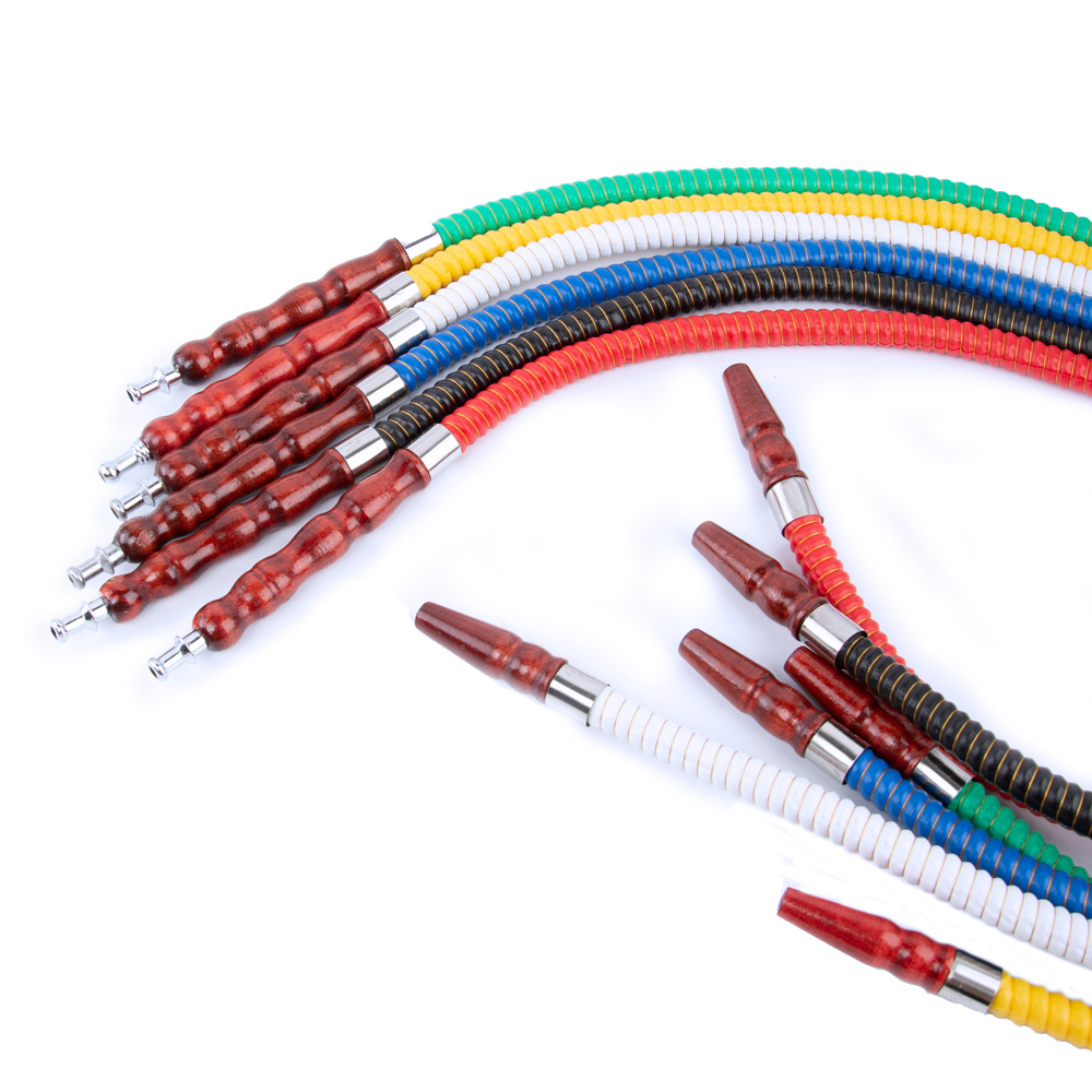 水烟管1米皮管厂家直销水烟配件吸管hookah hoes木头手柄跨境供应