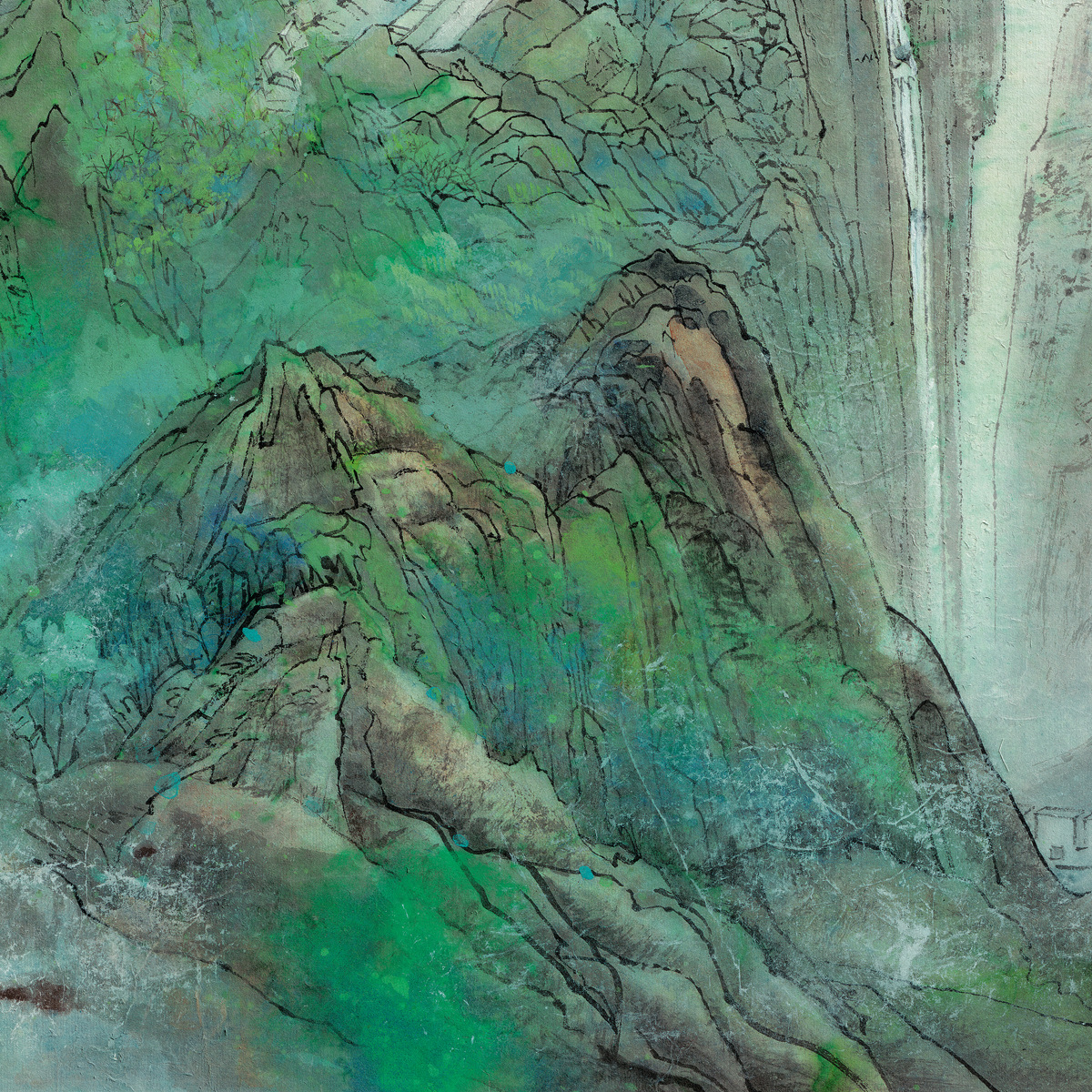 中国袁运甫名家画作客厅单位画芯打印宣纸绢布巨幅国画壁画定制