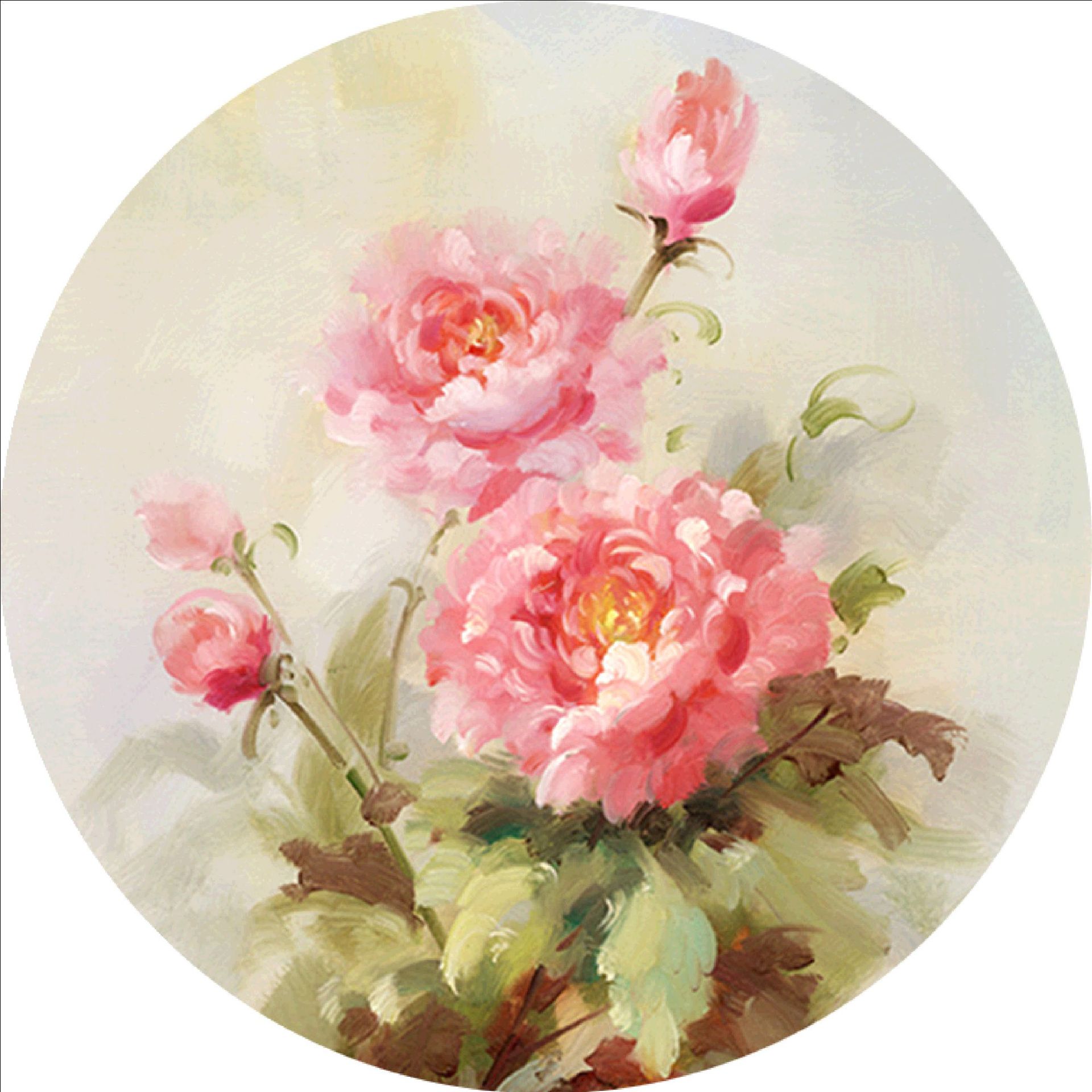 5d钻石画植物花卉满钻diy十字绣圆钻魔方钻部位贴圆盘画装饰画