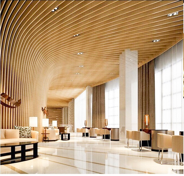 铝方通吊顶 铝天花 u型 木纹铝方通 厂家供应 地铁站 铝格栅