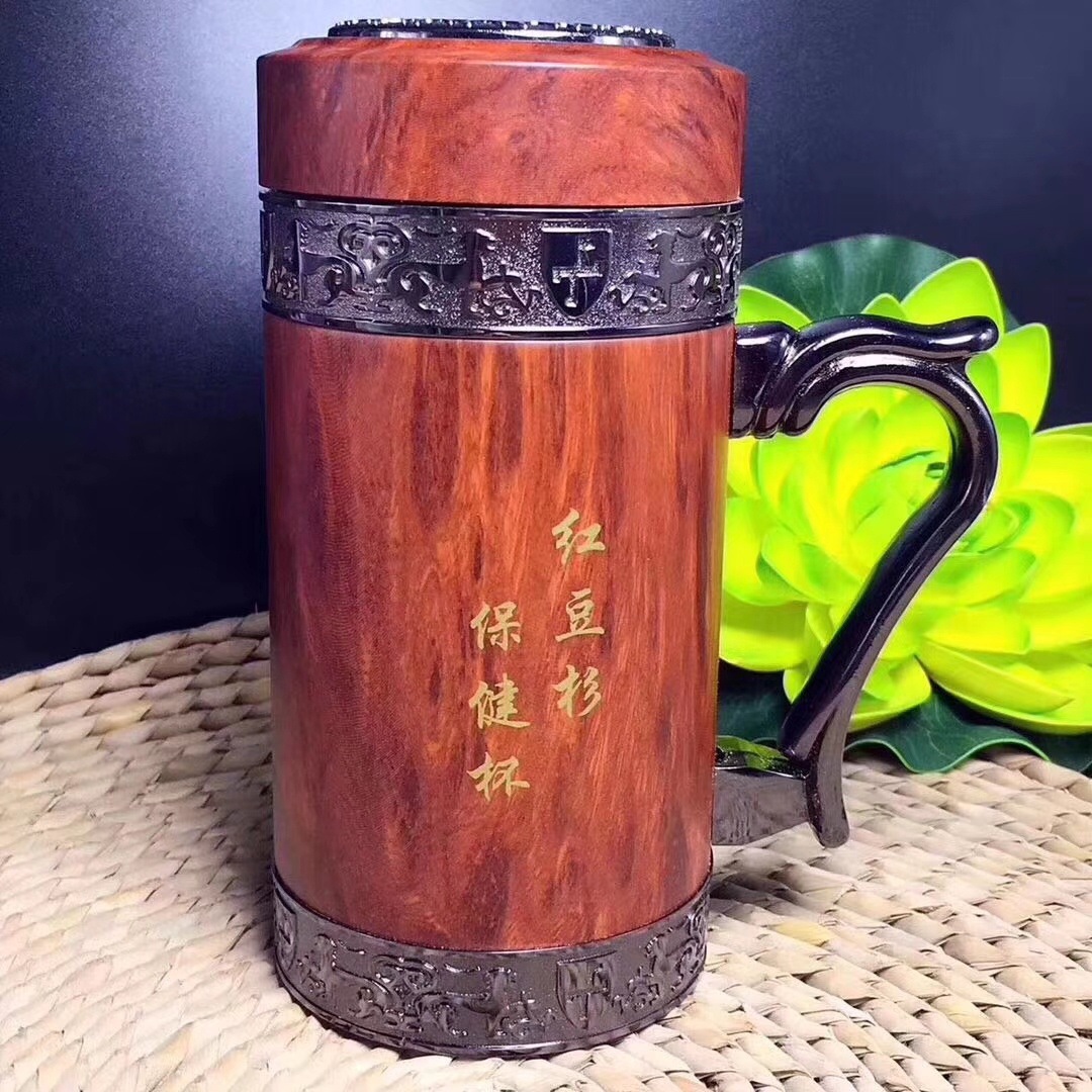 新款红豆杉保温杯水杯男士创意个性实木杯子居家办公水杯商务送礼