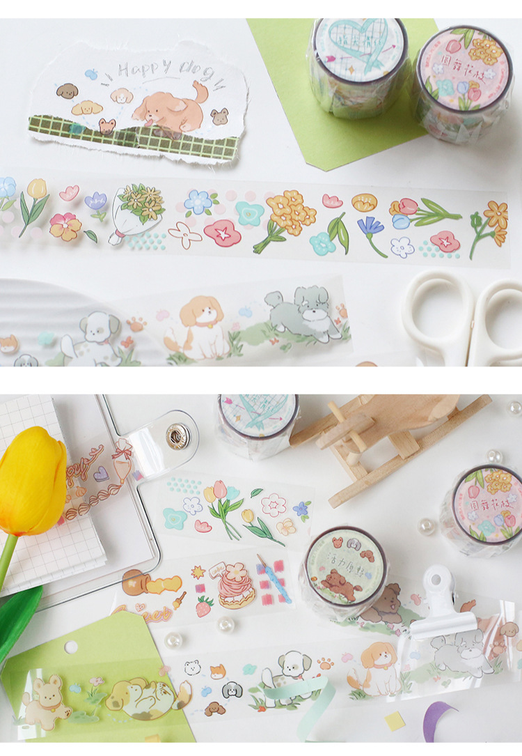 信的恋人pet胶带甘梦乡可爱少女手帐图案装饰ins透明漫画日式贴纸