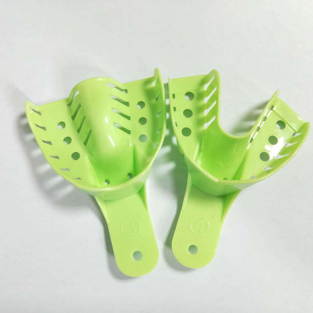 批发塑料牙托 耐高温消毒绿色印模材牙托 牙科材料10件套塑料牙托