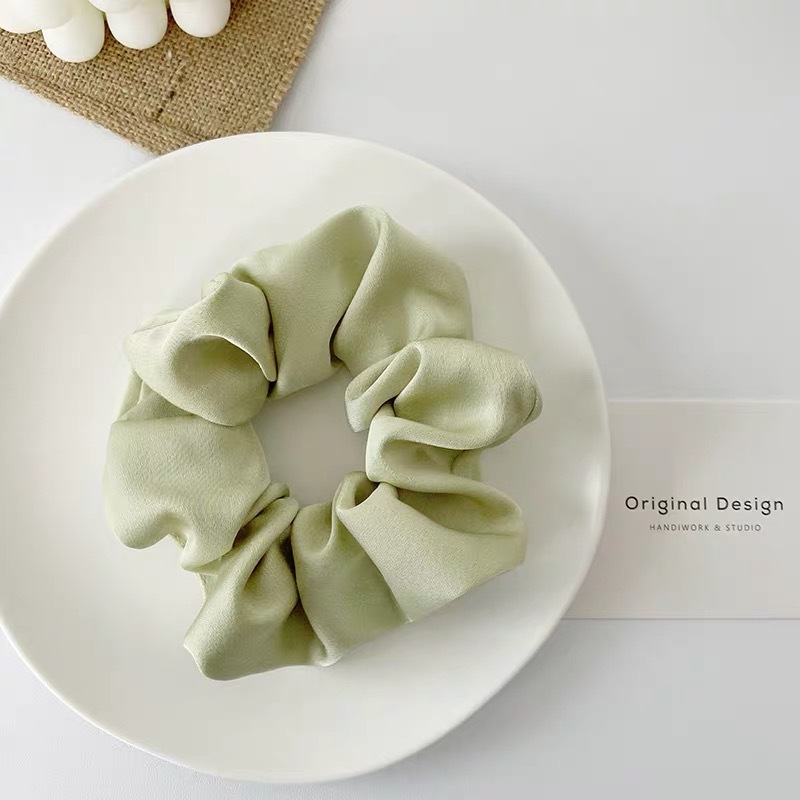 bm发圈大肠圈 高级简约缎面brandy韩国纯色布料自制ins猪肥肠头绳