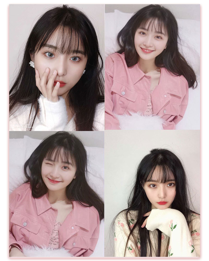 真人发空气刘海假发片女轻薄全手织假刘海空气齐留海带鬓角假发片