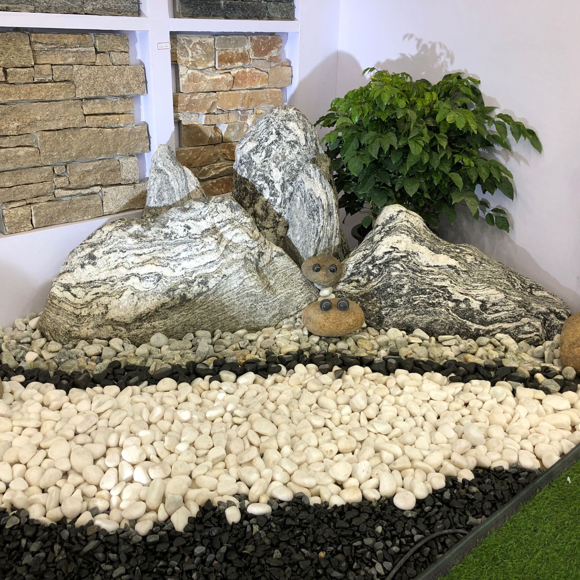 批发泰山石雪浪石切片石组合假山石风景石室内酒店造景禅意定制