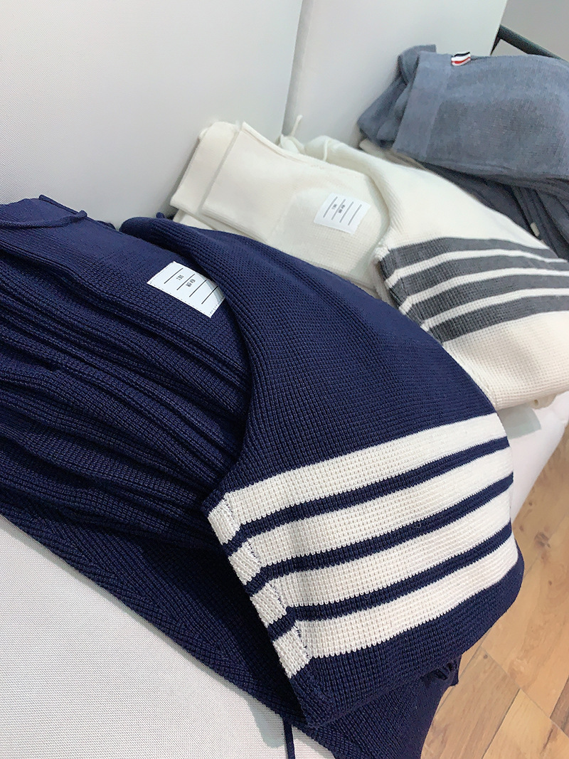 2020早秋新款tb卫裤华夫格经典条纹四杠显瘦萝卜束脚男女休闲长裤