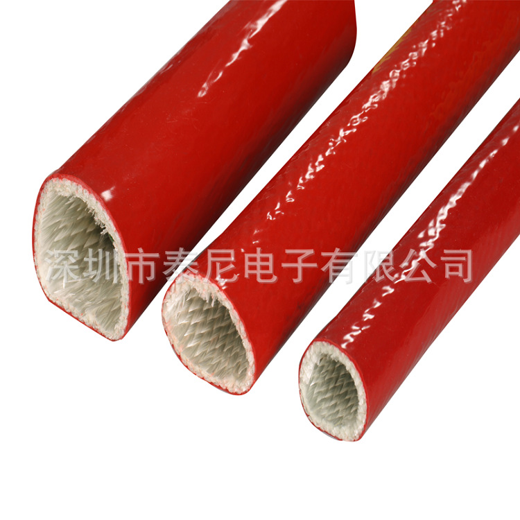 硅胶玻纤套管线缆护套管耐高温护套管Silicone fiberglass sleeve