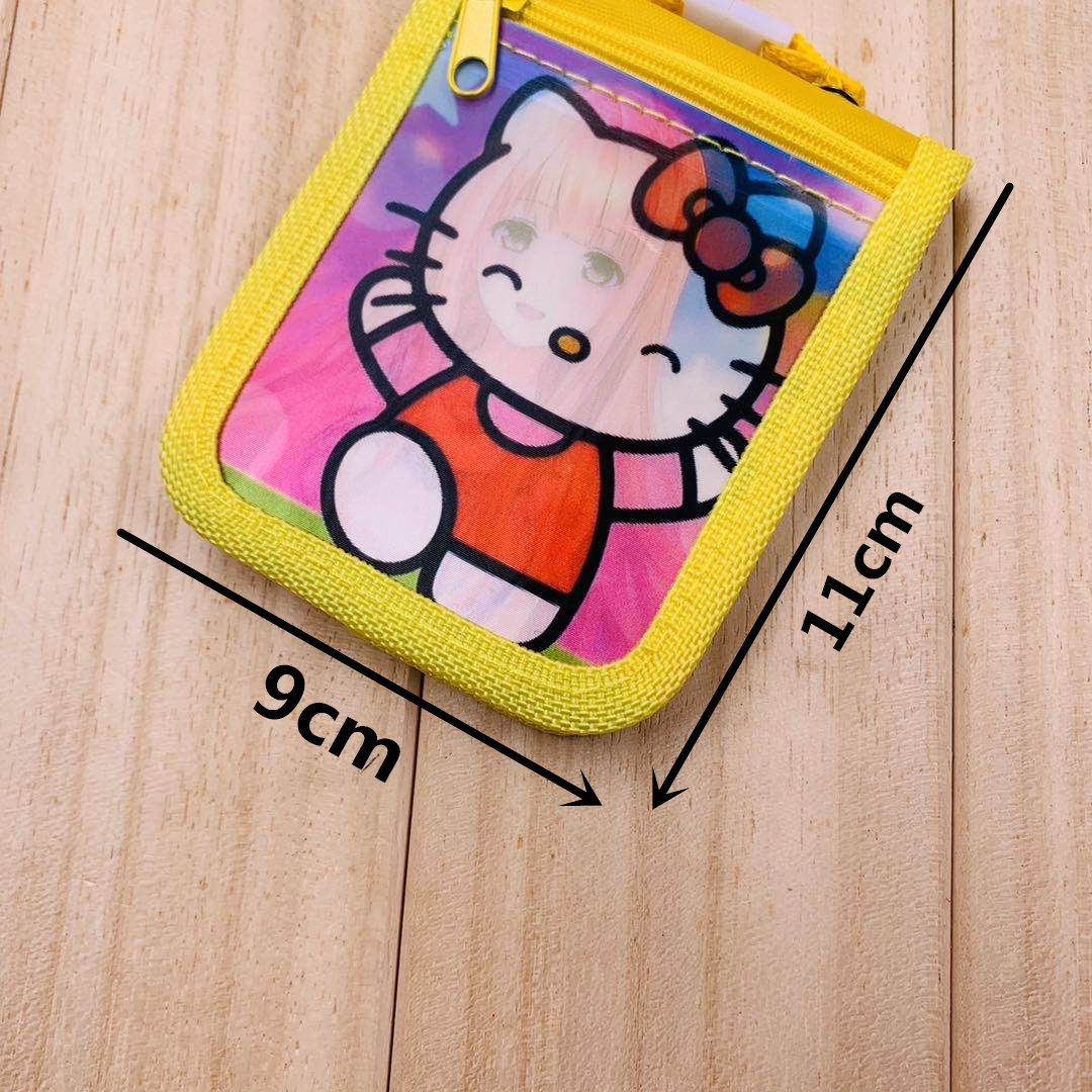 一卡通卡套双层小学生校卡套带拉链带挂绳公交卡零钱卡包动漫卡套