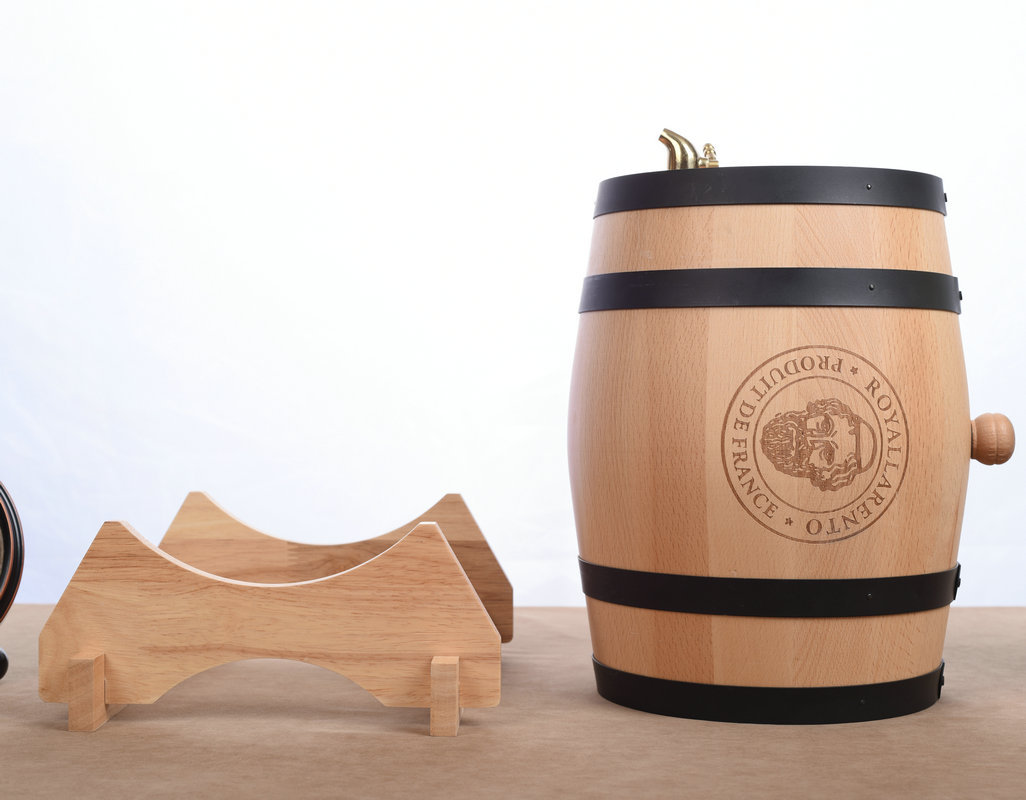 酒桶原木色红酒桶定制实木3l饮料红酒橡木酒桶玻璃内胆啤酒橡木桶