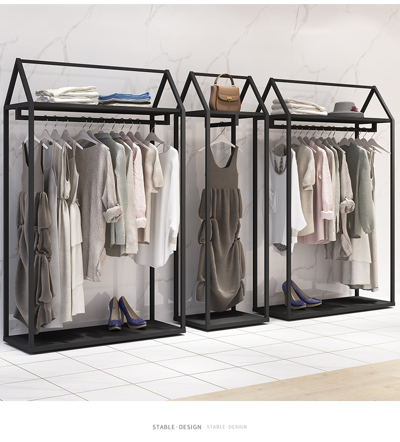 服装店衣架展示架落地式女装店专用货架陈列展示柜衣服架子