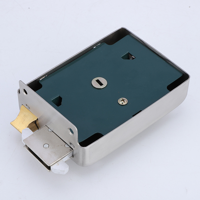 ni8sus304不锈钢面板 一字铜芯外装门锁 出租屋机械门锁厂家批发