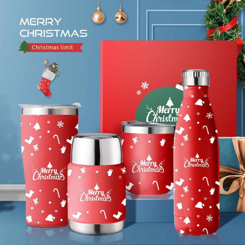 304 stainless steel thermos cup christmas event gift smolder cup set insulation coke bottle gift cup wholesale