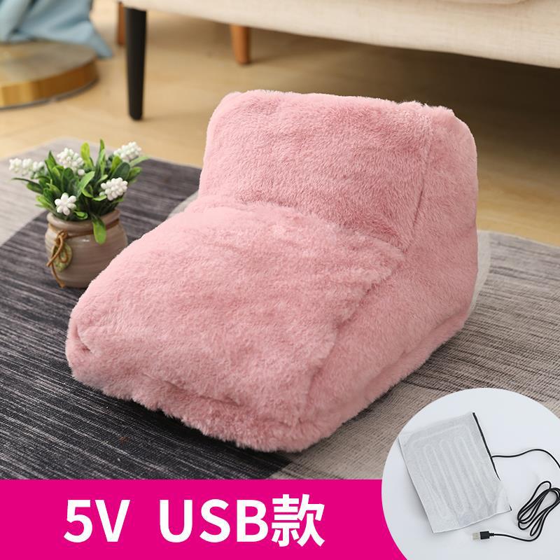 Plug-in High-Top Rabbit Fur Feet Warmer Hot Water Bag USB Foot Warmer Office Heating Mat for Girlfriend Cross-Border Hot Sale