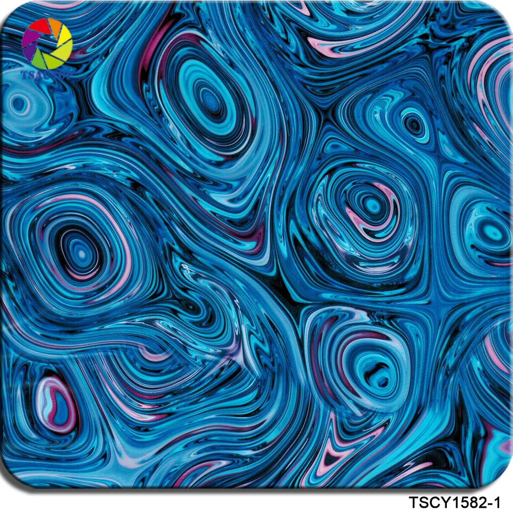 批量销售蓝色漩涡卡通水转印膜图案