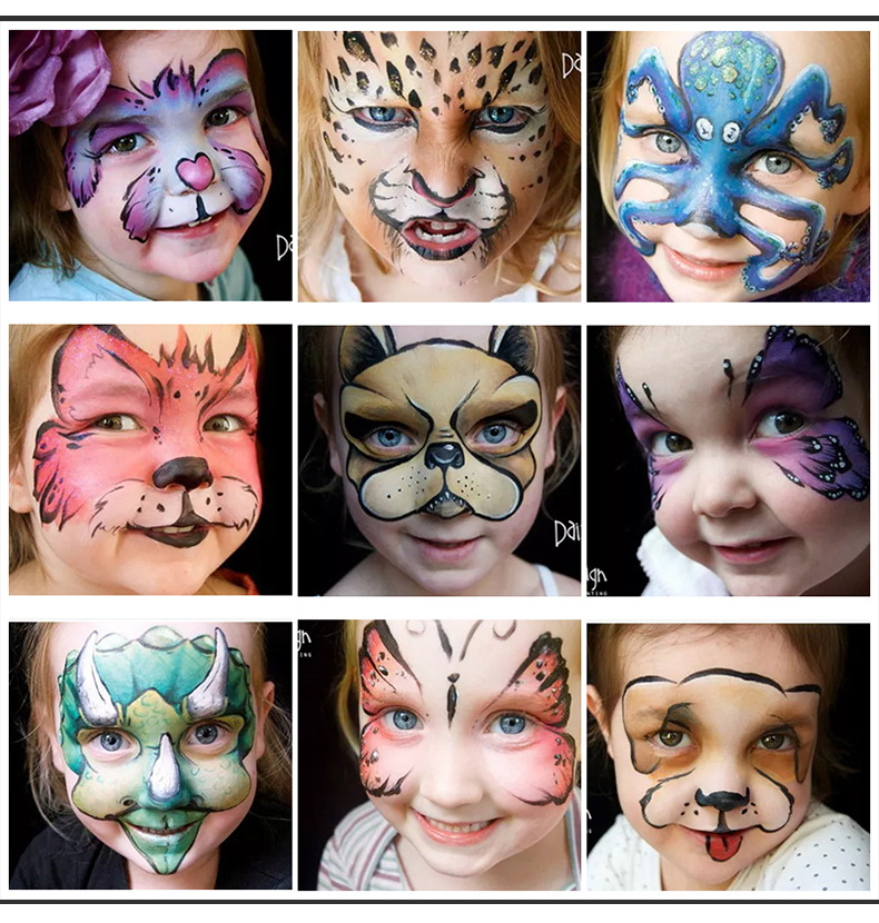 15色水溶性脸彩人体彩绘颜料 模特彩色世界杯脸彩 万圣节模特面彩